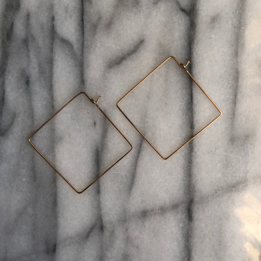 Gold Square Hoop Earrings